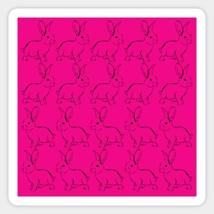 Fuchsia Bunny Rabbits Sticker